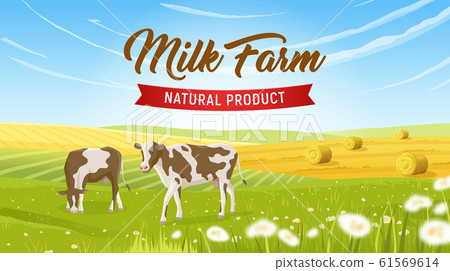 Milk Farm Realistic Background - Stock Illustration [61569614] - PIXTA