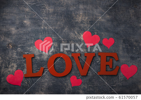 Valentines Day background with letters LOVE Valentines Day background with letters LOVE 61570057