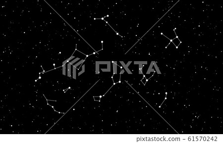 Abstract black background with stars and constellations for your design. Vector starry night sky. Space backdrop. Abstract black background with stars and constellations for your design. Vector starry night sky. Space backdrop. 61570242