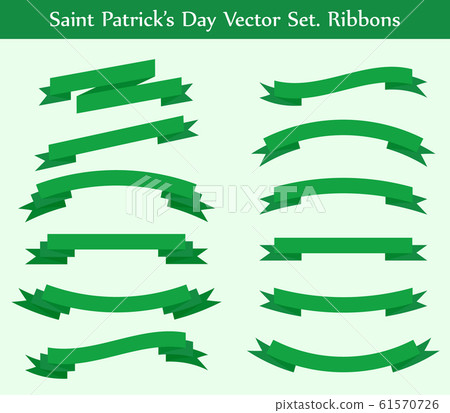 vector collection: green ribbons vector collection: green ribbons 61570726