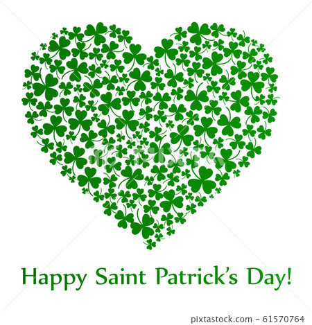 vector heart made of small shamrocks vector heart made of small shamrocks 61570764