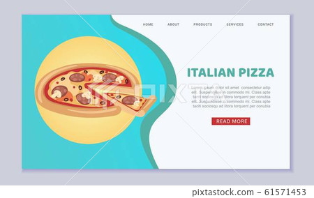 Italian pizza fresh and hot delivery pizzeria web template vector illustration. Pizzeria, order italian pizza webpage. Italian pizza fresh and hot delivery pizzeria web template vector illustration. Pizzeria, order italian pizza webpage. 61571453