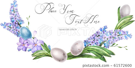 Decorative watercolor arc with hyachinth flowers Decorative watercolor arc with hyachinth flowers 61572600