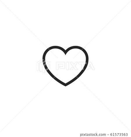 Flat Simple White Heart iCon on iSolated. 61573563