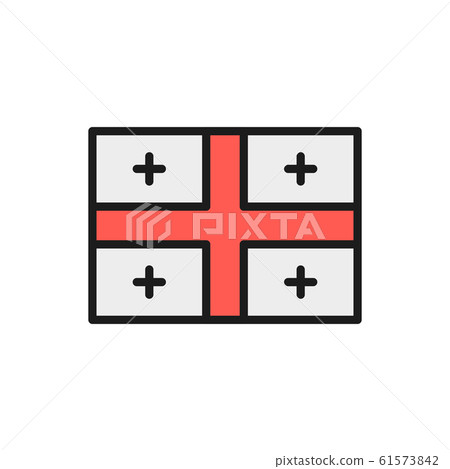 Flag of Georgia flat color line icon. Isolated on white background 61573842