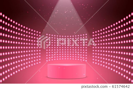 pink podium with spotlight on in the stage pink podium with spotlight on in the stage 61574642