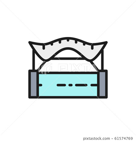 The Bridge of Peace, Tbilisi flat color line icon. The Bridge of Peace, Tbilisi flat color line icon. 61574769