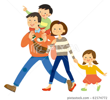 Illustration of a family going out 61574772
