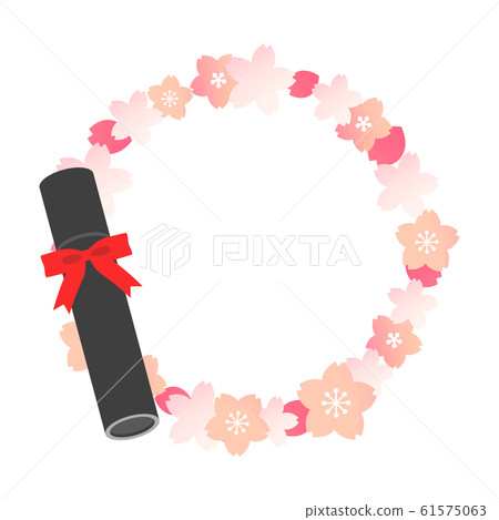 Diploma Graduation ceremony Sakura - Stock Illustration [61575063] - PIXTA