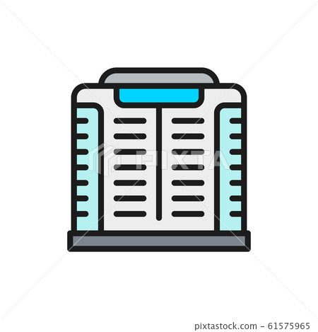 Vector exhaust ventilation flat color line icon. Isolated on white background Vector exhaust ventilation flat color line icon. Isolated on white background 61575965