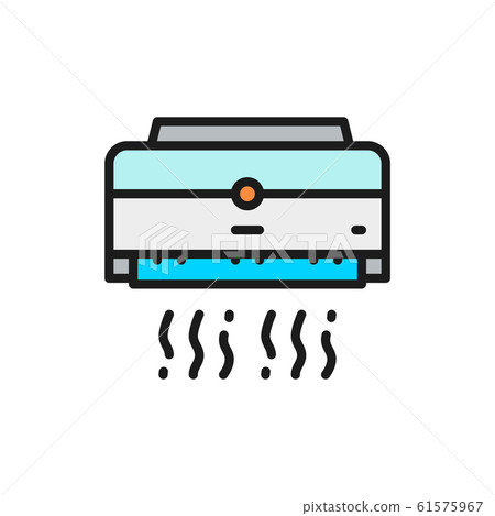 Vector air conditioning flat color line icon. Isolated on white background Vector air conditioning flat color line icon. Isolated on white background 61575967