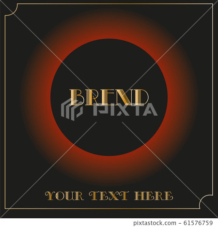 art minimal black logo with art deco elements and gold 61576759
