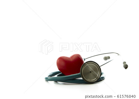 Red heart and a stethoscope on white Red heart and a stethoscope on white 61576840