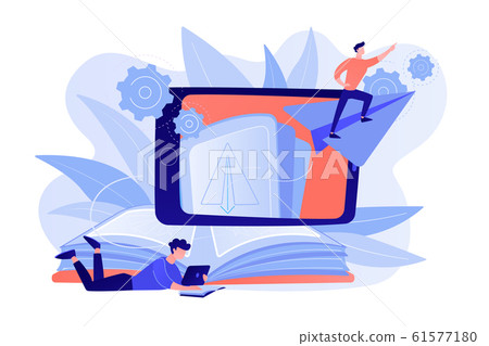 Augmented reality books concept vector illustration. 61577180