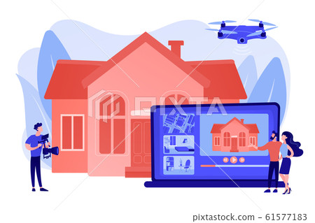 Real estate video tour concept vector illustration Real estate video tour concept vector illustration 61577183