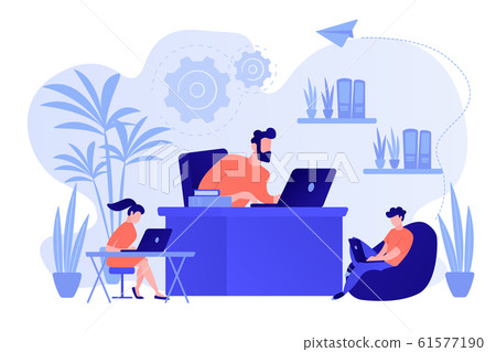 Biophilic design in workspace concept vector illustration. 61577190