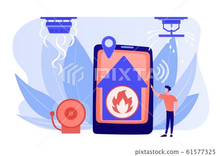 Fire alarm system concept vector illustration. Fire alarm system concept vector illustration. 61577325