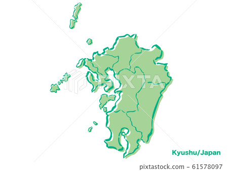 Kyushu region / Japan area map - Stock Illustration [61578097] - PIXTA