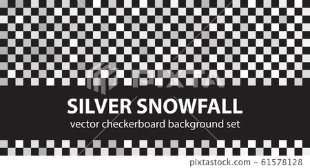 Checkerboard pattern set Silver Snowfall. Vector 61578128