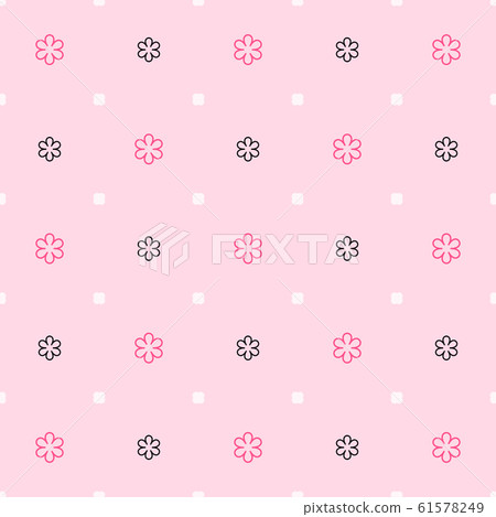 Pink flower pattern with spots. Seamless vector Pink flower pattern with spots. Seamless vector 61578249