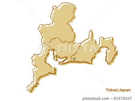 Tokai area / Japan area map - Stock Illustration [61578507] - PIXTA