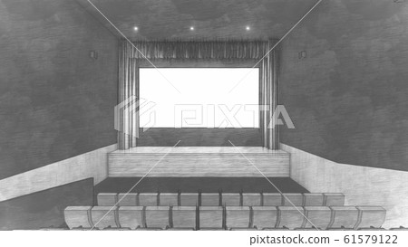 Movie theater no people seat folded illustration 87 Movie theater no people seat folded illustration 87 61579122