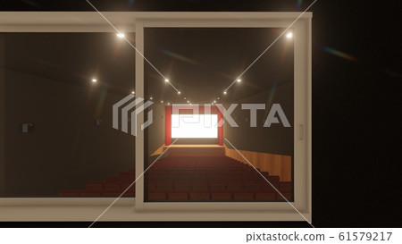 Movie theater no people seat folded illustration 35 61579217