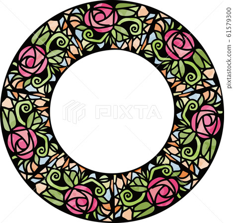 Rose stained glass border Rose stained glass border 61579300