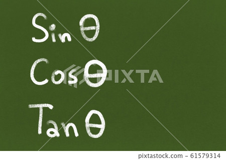 Handwritten Sin zeta Cos zeta Tan zeta on Green chalkboard or blackboard texture. illustration trigonometric formula. Back to School Concept. Handwritten Sin zeta Cos zeta Tan zeta on Green chalkboard or blackboard texture. illustration trigonometric formula. Back to School Concept. 61579314