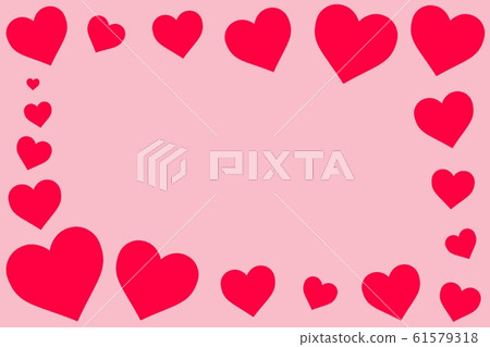 Frame with Pink heart shape on pink background.... - Stock Illustration ...