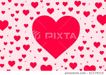 Big pink heart on pink background with Many small pink heart. Illustration Valentine day concept. Big pink heart on pink background with Many small pink heart. Illustration Valentine day concept. 61579319