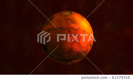 Planet Mars from space showing Syrtis Major 61579358