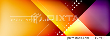 Abstract background - squares and lines composition created with lights and shadows. Technology or business digital template 61579359