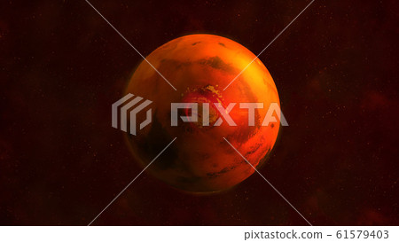 Planet Mars from space showing north polar area Planet Mars from space showing north polar area 61579403