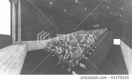 Movie theater people available adult screen white illustration 98 61579520