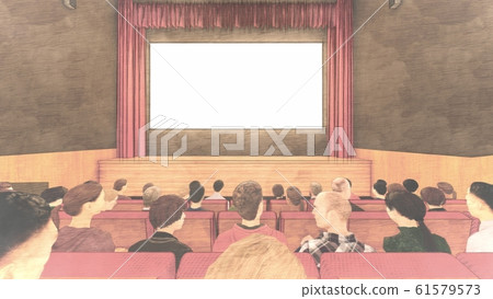 Movie theater people available adult screen white illustration 64 61579573