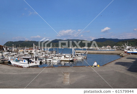 和田山鹿田漁港 插圖素材 圖庫