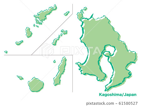 鹿儿岛 日本地图 图库插图