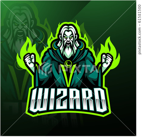 Wizard esport mascot logo design 61581500