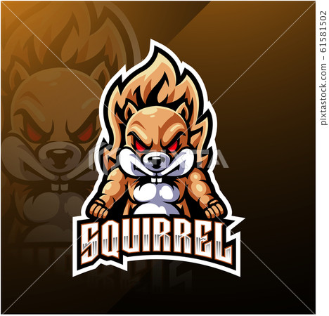 Squirrel esport mascot logo design 61581502