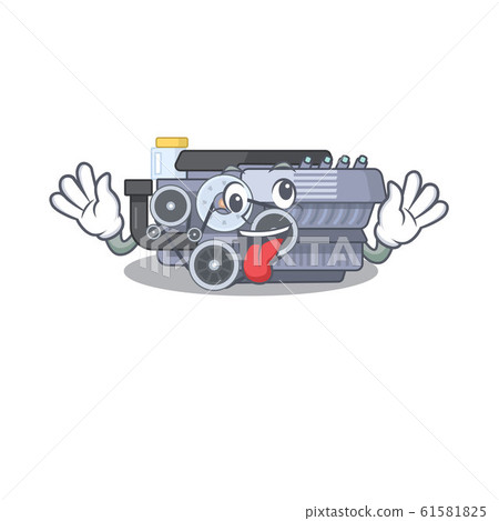 Combustion engine Cartoon character style with... - Stock Illustration ...