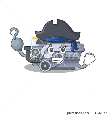 cool and funny combustion engine cartoon style wearing hat 61582144
