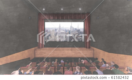 Movie theater people there adult screen city illustration 47 61582432