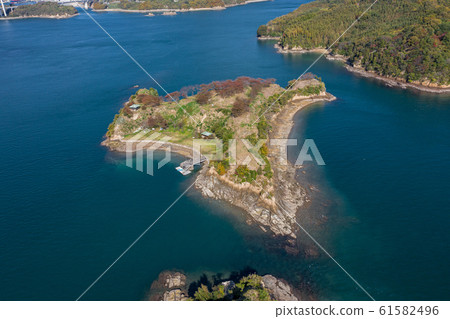 Nojima (Ehime Prefecture Imabari City / Shimanami Kaido) aerial view Nojima (Ehime Prefecture Imabari City / Shimanami Kaido) aerial view 61582496