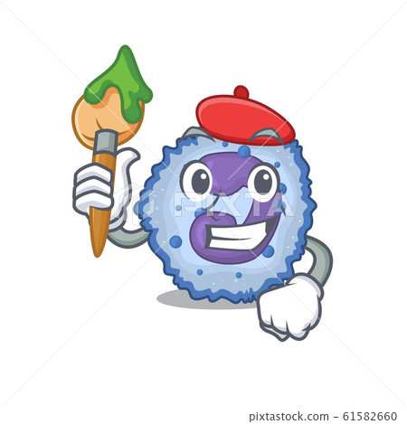 Cartoon character of basophil cell Artist with a brush Cartoon character of basophil cell Artist with a brush 61582660