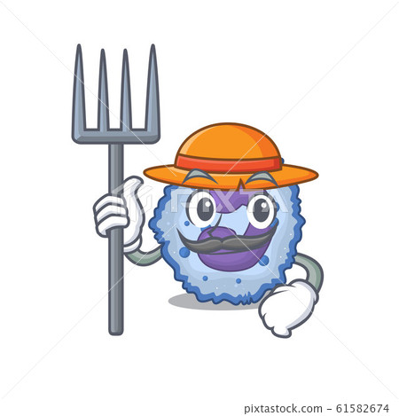 Cheerfully Farmer basophil cell cartoon picture with hat and tools Cheerfully Farmer basophil cell cartoon picture with hat and tools 61582674