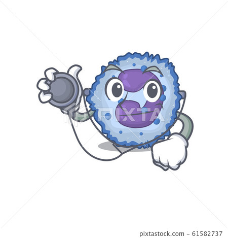 Smart and cool basophil cell cartoon character in a Doctor with tools Smart and cool basophil cell cartoon character in a Doctor with tools 61582737