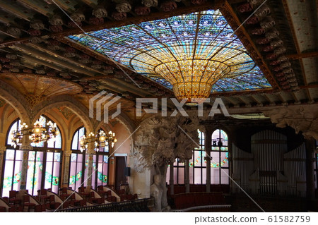 Barcelona Catalunya Concert Hall Large Hall Ceiling Barcelona Catalunya Concert Hall Large Hall Ceiling 61582759
