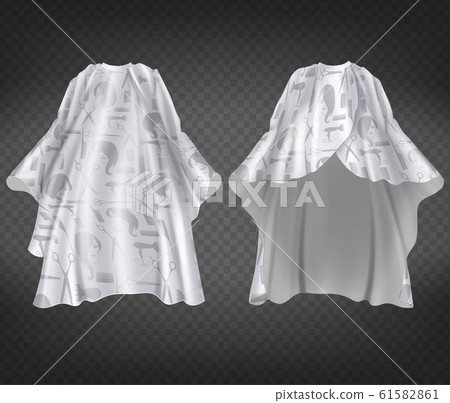 realistic white hairdresser apron with print realistic white hairdresser apron with print 61582861