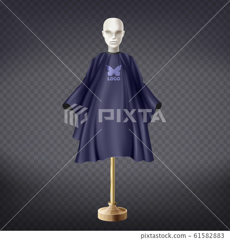 realistic hairdresser apron, cape on mannequin 61582883